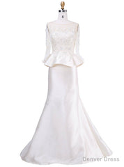 Mother of the bride dresses Sleeves Crystal Beading Lace Mermaid Prom Dresses