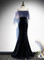 Navy Blue Mermaid Spaghetti Straps Prom Dresses