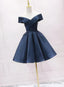 Navy Blue Satin Homecoming Dress Prom Dress Sweetheart Prom Dress shops