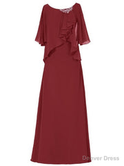 New arrivals Scoop Neck Rhinestone Chiffon Floor-Length Mother of the Bride Dress