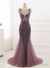 New Formal Prom Party Gowns Women Wear Fancy Beading Mermaid Evening Dress