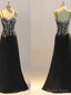 New Prom Dress Black Prom Dress Sheath Prom Dress Crystal Prom Dresses