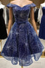 Off Houlder Bridesmaid Dress, Sequin Prom Dress, Short Homecoming Dresses,Custom Made