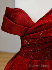 Off Shoulder Sweetheart Satin Long Party Dress, A-Line Floor Length Prom Dress