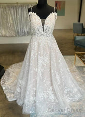 Off The Shoulder A-Line Lace Wedding Dress