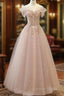 Off The Shoulder A Line Tulle Long Prom Dresses Formal Evening Dresses
