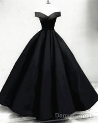 Off The Shoulder Ball Gown Satin Dresses