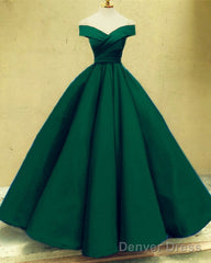 Off The Shoulder Ball Gown Satin Dresses