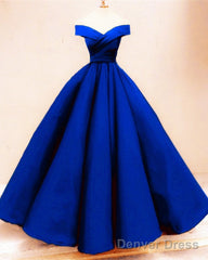 Off The Shoulder Ball Gown Satin Dresses