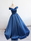 Off the Shoulder Blue Green Long Prom Dress, Green Blue Off Shoulder Prom Dresses