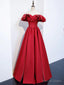 Off the Shoulder Burgundy Long Prom Dress, Off Shoulder Wine Red Long Prom Dresses