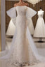 Off The Shoulder Lace Trumpet Mermaid Wedding Dresses With Bow