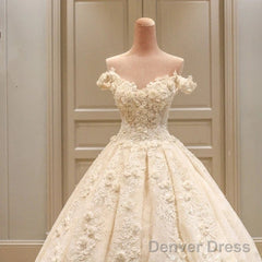 Off The Shoulder Lace Wedding Dresses Ball Gown