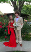 Off The Shoulder Mermaid Red Long Prom Dresses
