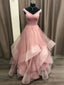 Off the Shoulder Pink Prom Gowns, Pink Off Shoulder Long Prom Graduation Dresses