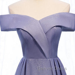 Off the Shoulder Purple Ombre Long Prom Dresses, Off the Shoulder Purple Formal Evening Dresses with Corset Back