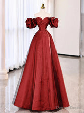 Off the Shoulder Red Long Prom Dresses, Off Shoulder Red Long Formal Evening Dresses