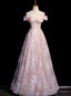 Off the Shoulder Sequins Beading Prom Dresses