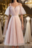 Off the Shoulder Short Pink Prom Dress with Corset Back, Short Pink Prom Graduation Bridesmaid Dresses