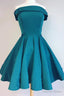 Off the Shoulder Teal Short Homecoming Dresses