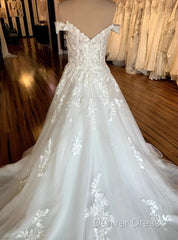 Off The Shoulder Tulle/Lace Wedding Dresses
