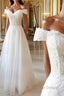 Off the Shoulder White Lace Long Prom Dress withe Beading, Off Shoulder White Lace Prom Dress, White Lace Prom Dresses