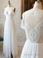 Off The Shoulder White Lace Prom Dress, Off Shoulder White Lace Wedding Prom Dresses