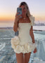 One Shoulder Bodycon Homecoming Dress With Ruffles
