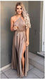 One Shoulder Prom Dress,Split Prom Dress,Fashion Prom Dresses