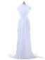 Open Back Prom Celebrity Dresses Mermaid Cap Sleeves Chiffon Lace Feather