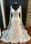 Open Back Mermaid Tulle Lace Wedding Dresses