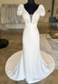 Open Back Satin Lace Mermaid Wedding Dresses