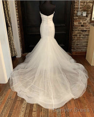 Organza And Satin Mermaid Wedding Dress Strapless