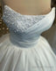 Pearl Strapless Satin Corset Wedding Dresses
