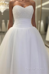 Pearl Sweetheart Tulle Wedding Dresses