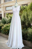 Pink A Line Pleated V Neck Long Chiffon Bridesmaid Dresses