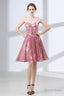 Pink A Line Sequined Short Homecoming Dresses