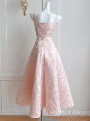 Pink A-Line Vintage Butterfly Embroidered Satin Prom Dresses Birthday Dressesed01772
