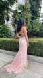 Pink Appliques Mermaid Long Prom Dresses 22Th Birthday Outfit
