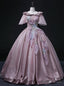 Pink Appliques Short Sleeve Quinceanera Dresses