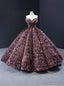 Pink Ball Gowns Sequins Off the Shoulder Luxury Prom Dresses