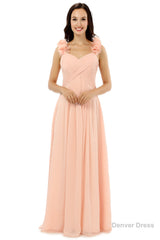 Pink Chiffon Halter Backless With Pleats Bridesmaid Dresses