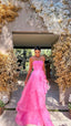 Pink Long Prom Gown, Pink Prom Dresses