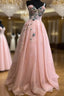 Pink Muslim Prom Dresses A Line One Shoulder Tulle Pearls Long Islamic Dubai Saudi Arabic Long Prom Gowns
