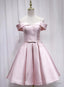 Pink Off Shoulder Bridesmaid Dress, Lovely Prom Dresses