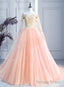 Pink Off Shoulder Tulle With Flowers Ball Gowns Sweet 16 Dress, Pink Quinceanera Dresses
