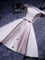 Pink Off the Shoulder Satin Homecoming Dresses