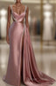 Pink Prom Dresses: Sweetheart Spaghetti Strap with High Slit Trail