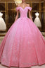 Pink Quinceanera Dress Sequin Off The Shoulder Ball Gowns Dresses