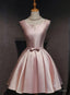 Pink Satin Short Prom Dress , Lovely Satin Homecoming Dresses